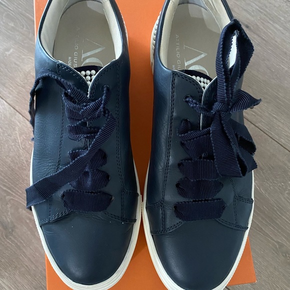 ⬇️ PRICE ⬇️ AGL - Pearl Sneaker In Blue Leather - 37 / 7 - Picture 9 of 10